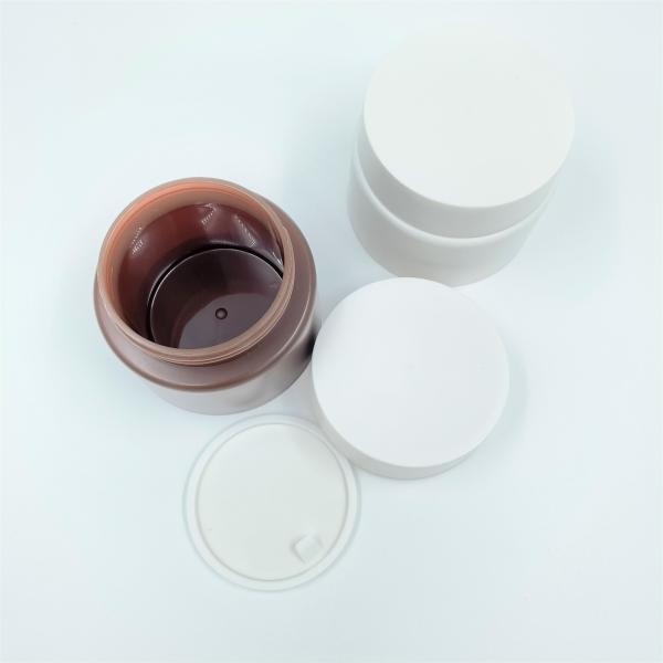 Single Wall Round Flat 100ml Plastic Cream Containers For Cosmetic Packaging
