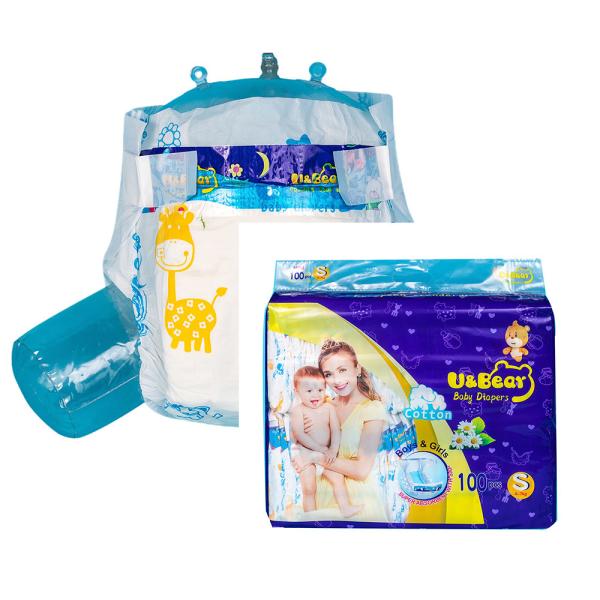 Cotton Disposable Newborn Baby Diapers 8lb Super Absorbent Polymer