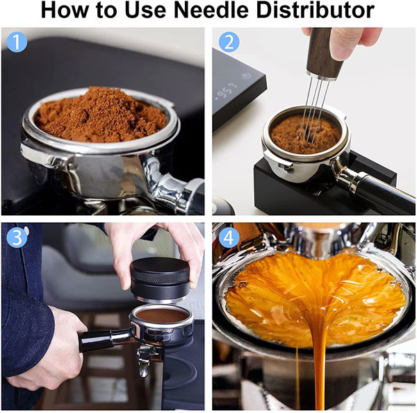 Естественный деревянный инструмент раздатчика иглы эспрессо ручки с деревянной стойкой