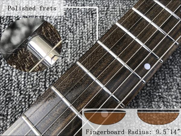 Custom Earts Electric Guitar with African Mahogany Body Black Hardware
