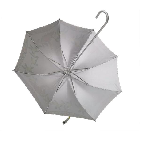 Automatic Open Lady Straight Umbrella Inside With Silver Coating Flower Print