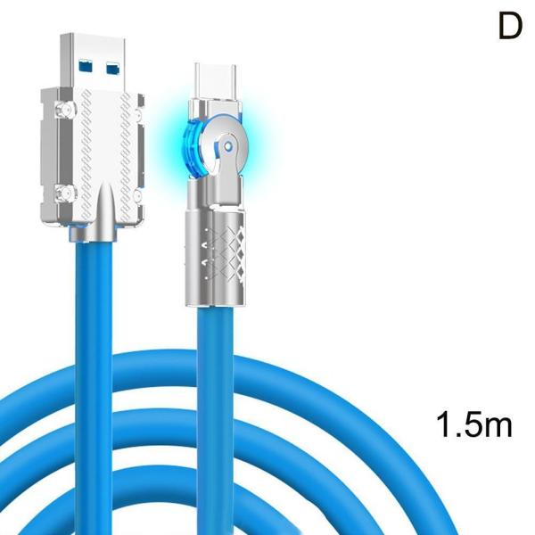 180° Rotatable 120w Super Charging Cable USB Type C Quick Charge Cable QC3.0 For Cell Phones