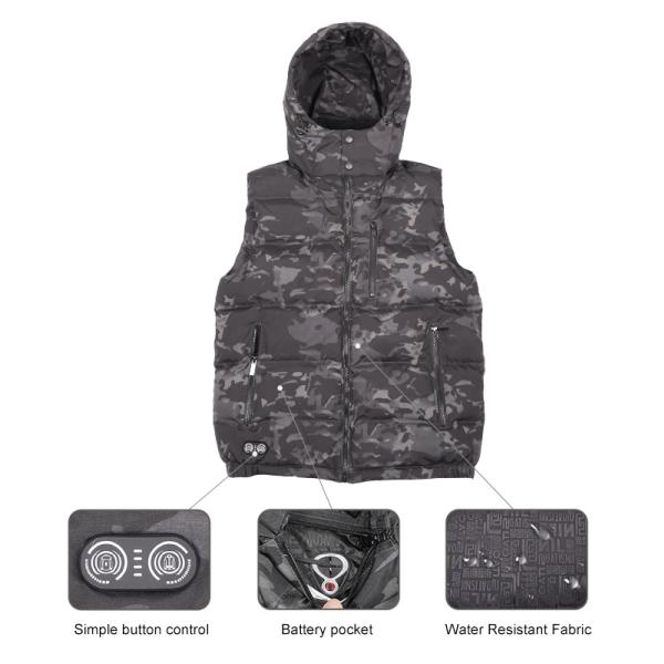 Custom Logo Heated Waistcoat Winter Warm Mens Sleeveless USB Battery Powered