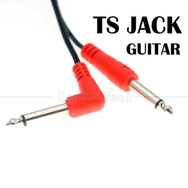 90 degrés d'angle droit à droite 6,35 mm TS Jack câble audio stéréo pour Gui tar pédale