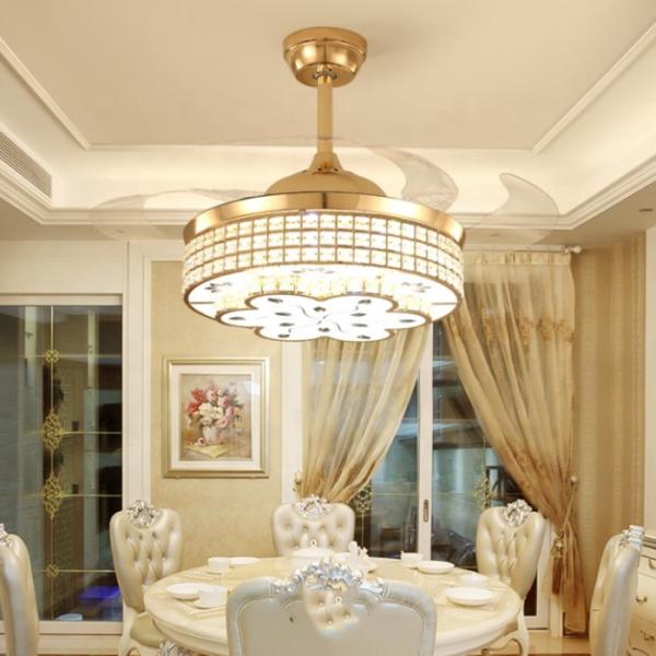 72w Modern 220v Ceiling Chandelier Fan Light Hotel Family Restaurant Use