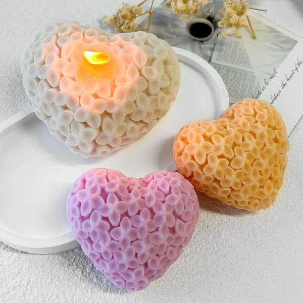 Platinum Silicone 3D Rose Heart Mold for Chocolate Fondant Soap