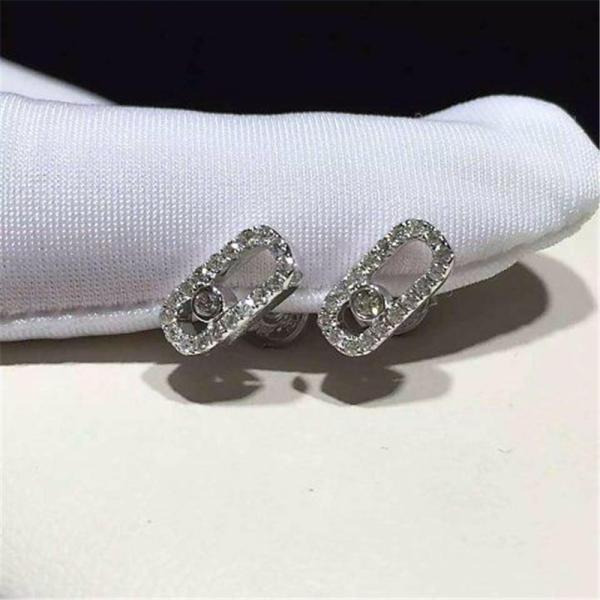 Luxury jewelry Mk With diamond stud earrings 18k white gold yellow gold rose gold diamond Stud earrings