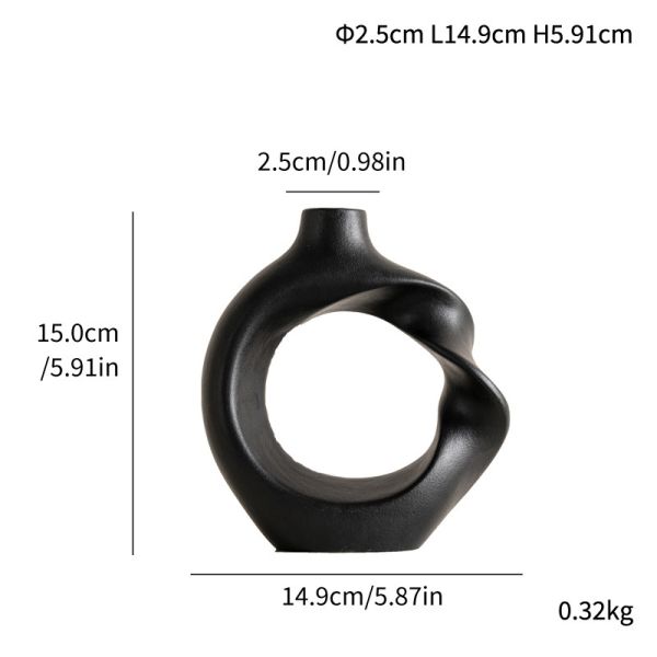 Hollow Geometric Ceramic Vase for Modern Home Decor