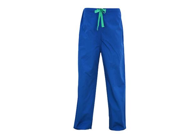 Blue Protective Work Clothing Scrub Suit For Men Reversible Short Sleeve Top Long Pants