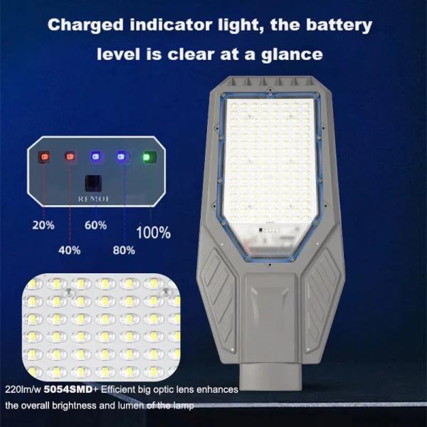 200W スプリットソーラーストリートライト,再充電可能なスマートソーラーガーデンライト