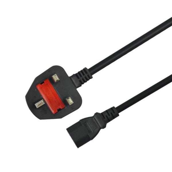 Low Voltage UK Power Cord 3 Pin Plug For PC Computer Customized Length