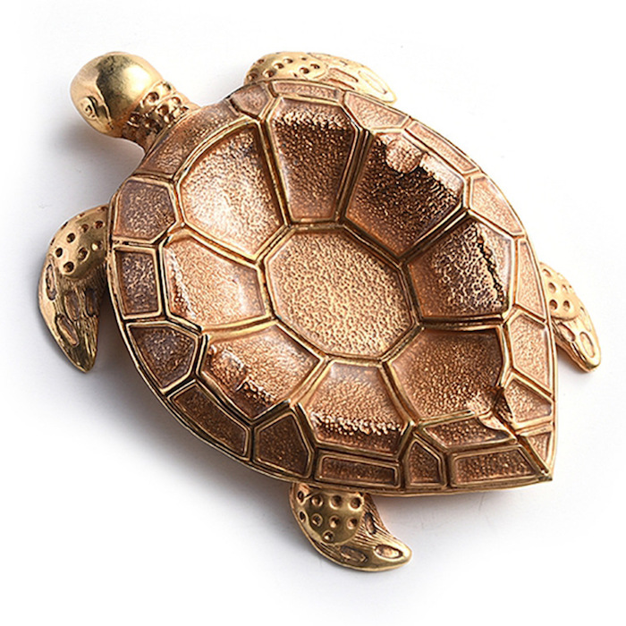Творческий Ashtray сплава цинка золота Ashtray черепахи металла заливки формы 100*140mm