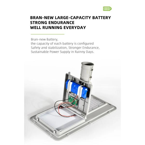 70Ra All In One Luz solar de calle 160lm/W Luz solar LED exterior 6V