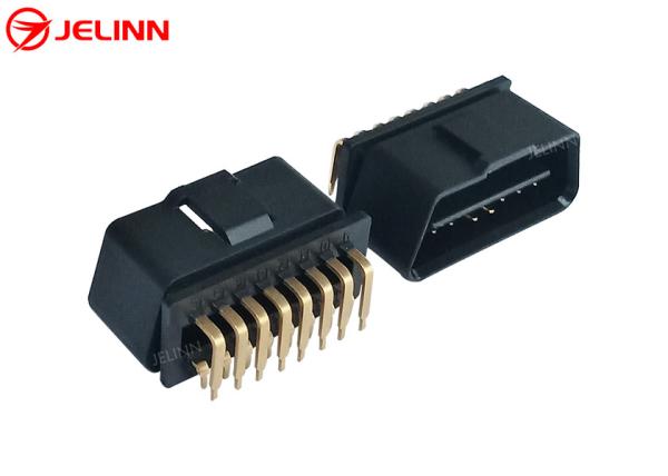 16 Pin J1962 OBD2 OBDII Male Plug Connector with Right Angle 90 Degree Pins