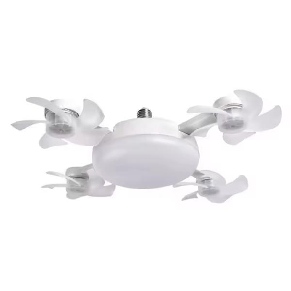 Lámpara de ventilador con forma de abanico, luz de ventilador con control remoto, ventilador de techo con luz, luz de dron de techo E27 para el hogar