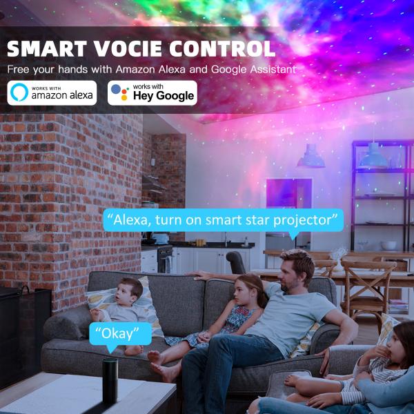 Умная форма квадрата управлением голоса репроектора лазерного луча Wifi звездная