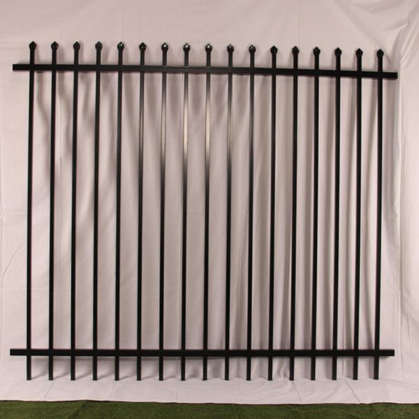 2 Rails Top And Bottom Flush Upright Rails Powder Coated Pool Fencing Panels 1250mm X 2300mm Spacing 90mm