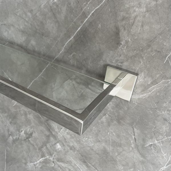 Estante de cristal moderado satén de acero inoxidable del soporte del cuarto de baño del soporte SUS304 de la pared