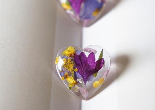 Best Seller Dancing Butterfly Heart Shape Purple Color Crystal Earrings 925 Silver For Sale