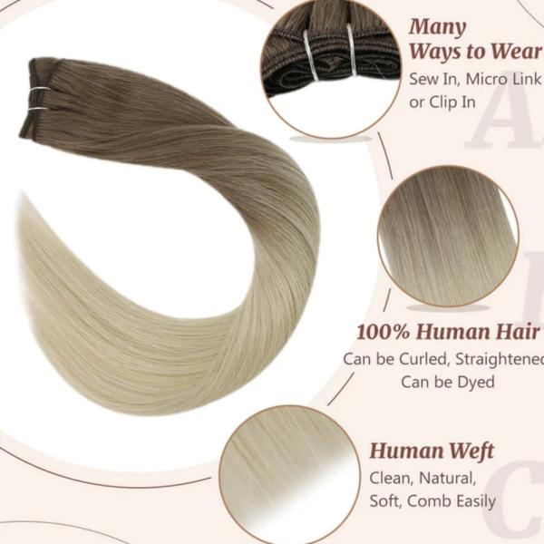 100g/pack Blonde Remi Double Wefted Human Hair Weft Customization Customized Request