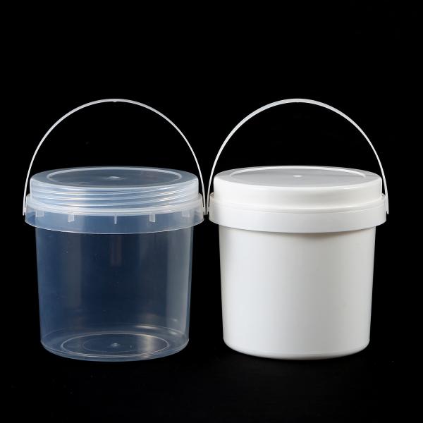 Clear Bucket With Lids - Plastic Food Storage Containers, Airtight Screw-On Lids - Freezer Safe Ice Cream Bucekts, Food Grade Reusable Containers For Kitchen