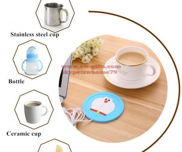 New Cartoon 5V USB Warmer Silicone Heat Heater for Milk Tea Coffee Mug Hot Drinks Beverage Cup Mat Pad best gift