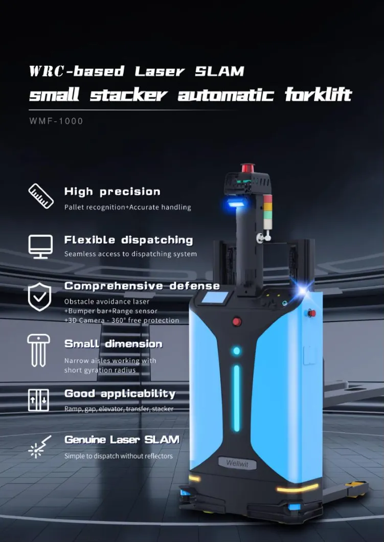 Electric Forklift Warehouse Automatic Stacker for Cayying Pallet