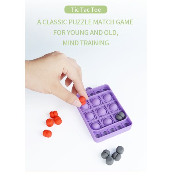 Factory Household Silicone Durable Rubber Game sales Silicone Tic-Tac-Toe Children'S Training Educational Playing Toy Safe