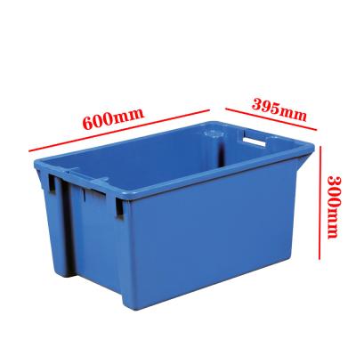 Customized Color Nesting Stacking Plastic Crate Turnover Container Moving Box Storage Warehouse 600*400mm For Warehouse