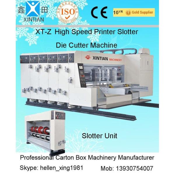 Corrugated Box Flexo Printer 2200mm with Slotter and Die Cutter Unit 100 Pcs / Min
