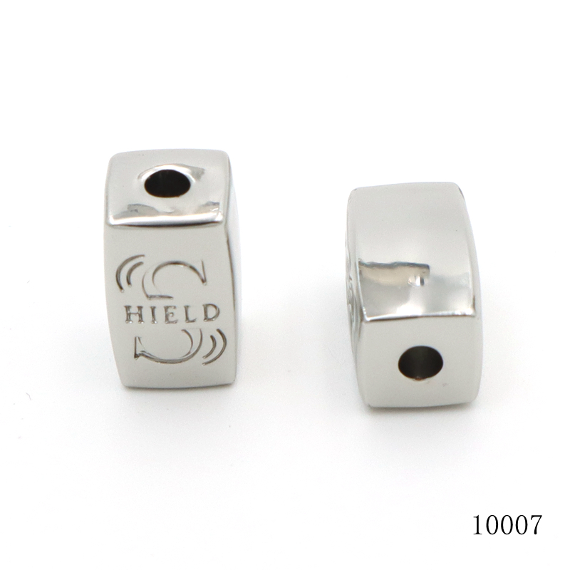 Shiny Metal Alloy Beads Rectangular Custom Engraved Beads 15x8mm For Jewelry Making Accessories