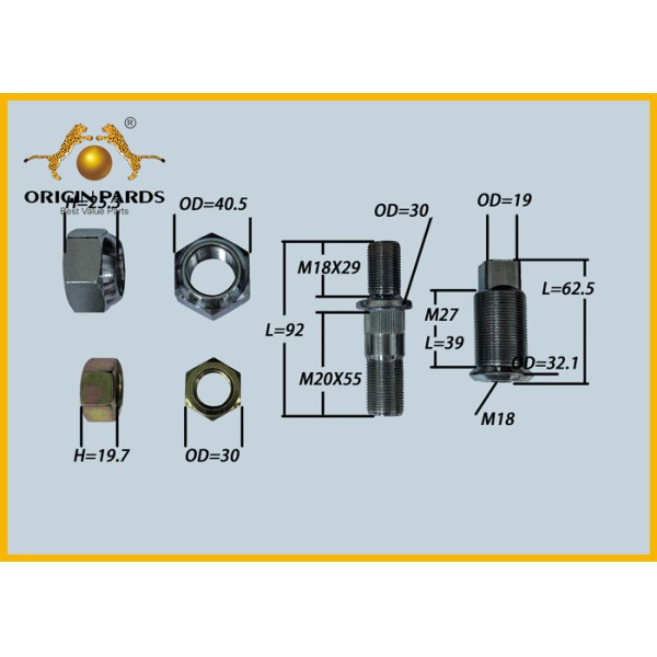 ORIGIN PARDS Wheel Bolt Kit 8970170442 Include 4 Parts Rear Left Brake Drum Wheel Rim Fixed Isuzu NQR NLR Truck 4HK1 4HG1 Engine