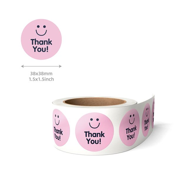 Custom Hot Stamping Transparent Thank You Sticker Label Baking Adhesive Gift Cake Box Bottles Tag Sealing Stickers