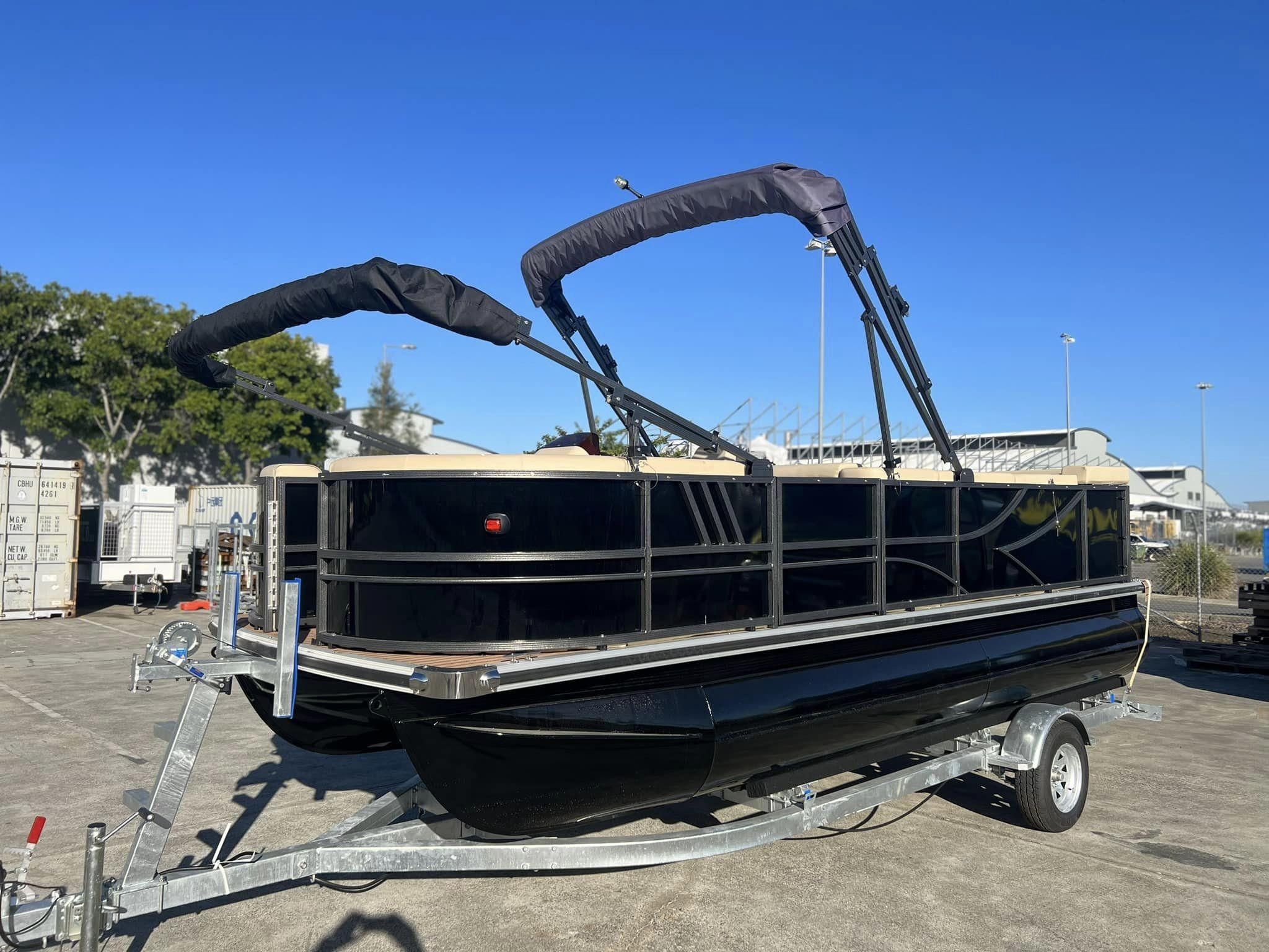 2 Inch Ball Hitch Lightweight Aluminium Boat Trailer with LED Waterproof Lights for Marine Use