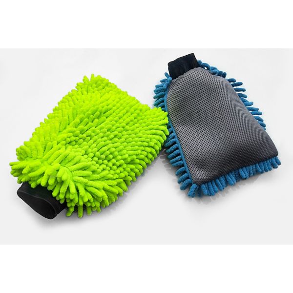 Chenille Sandwich Mesh Car Wash Mitts Dual Sided Car Detailing Gloves