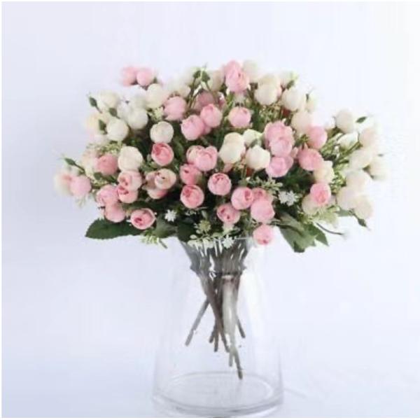 Bouquets de fleurs de roses artificielles faites-vous-même pour la décoration de mariage à domicile et les faux bouquets