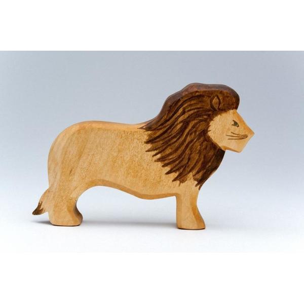 No Burrs Handmade Wooden Animals , Waldorf Wood Carved Lion