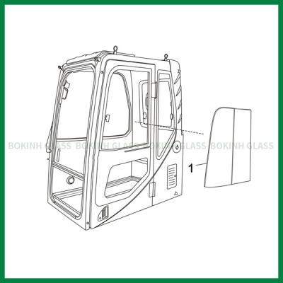 O OEM feito sob encomenda do vidro do para-brisa de DOOSAN KOBELCO deixou a posição lateral inclinada NO.1