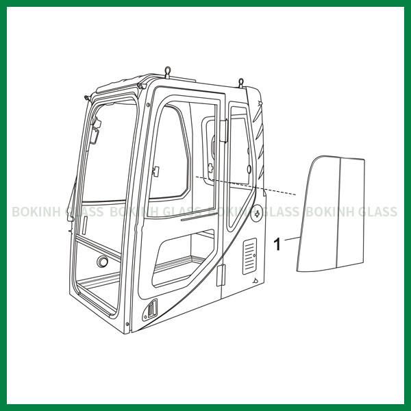 O OEM feito sob encomenda do vidro do para-brisa de DOOSAN KOBELCO deixou a posição lateral inclinada NO.1