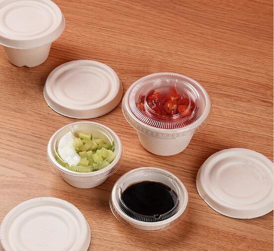 Initial Payment 2oz Disposable Sugarcane Pulp Sauce Cup Eco Friendly Sauce Container