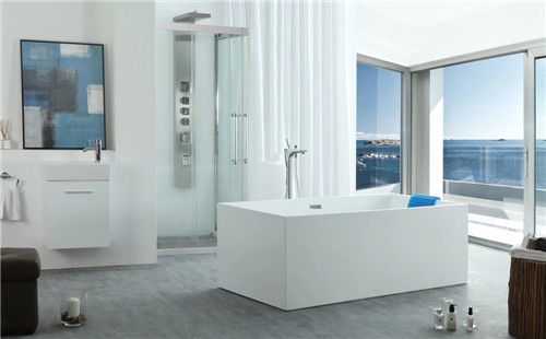 Indoor Seamless Rectangular Freestanding Bathtub Scratches / Stains Resistant