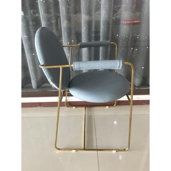 Ergonomic 46cm 84cm Faux Leather Metal Dining Chairs