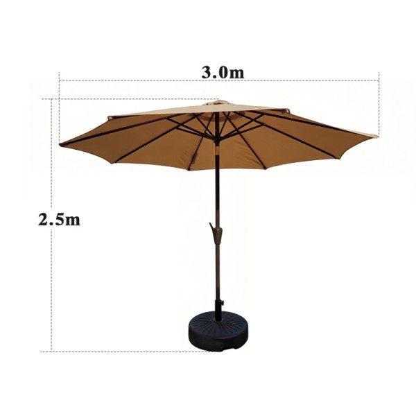 Outdoor Patio Center Pole Umbrella, Waterproof Garden Parasol
