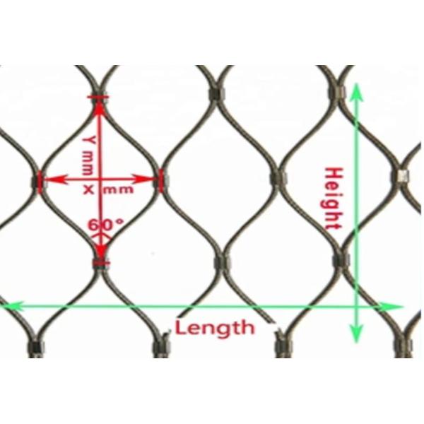 Weatherproof Green Wall Diamond 7x19 Stainless Steel Cable Mesh