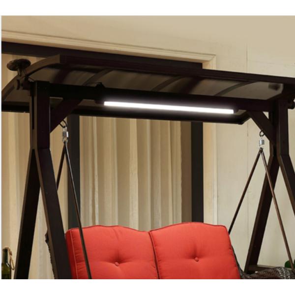 Metal Frame 2 Seater Garden Swing Chair With Awning And LED Light