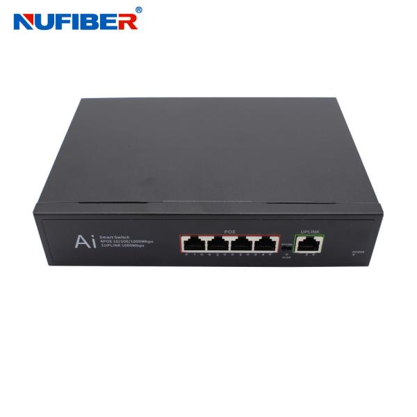 5port Gigabit POE Smart Network Switch 1SFP 1Uplink Smart Network Switch For CCTV IP Camera