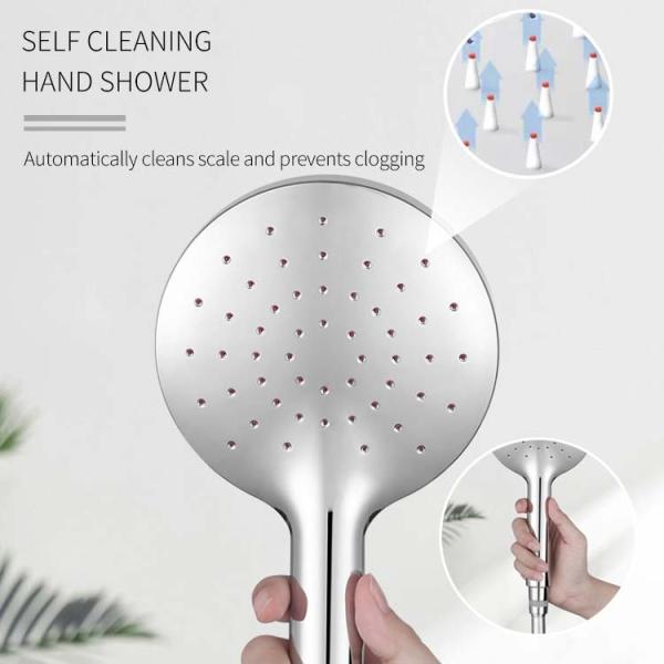 Chrome Copper Bathroom Round Head Shower Set And Rain Shower Mixer Set