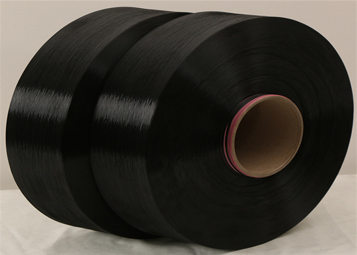 Raw Black 300D / 96F High Tenacity Polyester Filament Yarn , Polyester Dope Dyed Yarn