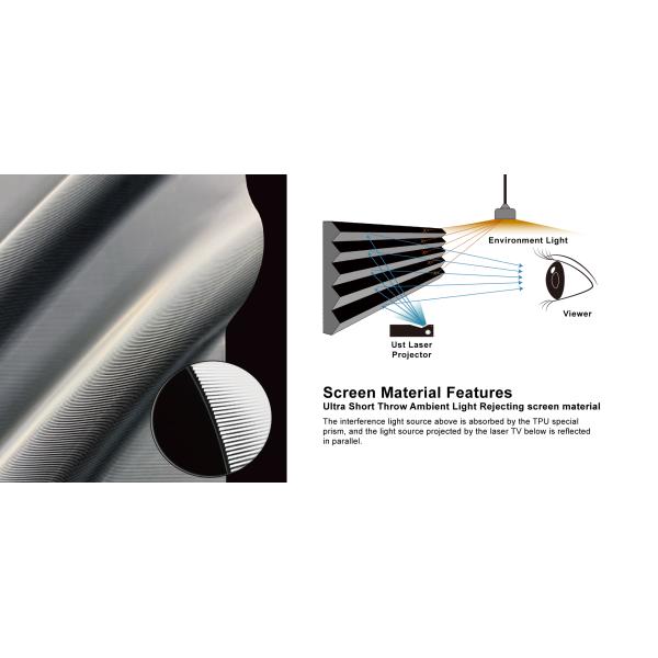 120 Inch Electric Tension Floor ALR Screen For UST Laser Projector Motorized Ultrashort Throw Movie Screen