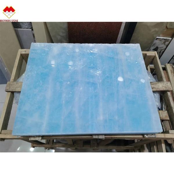 Modern Floor Revolution Translucent Blue Jade Onyx Stone Tiles for Wall and Floor